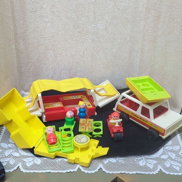 Set#9 Fisher Price Little People Play Family Car Pop-up Camper #992 - Picture 1 of 16